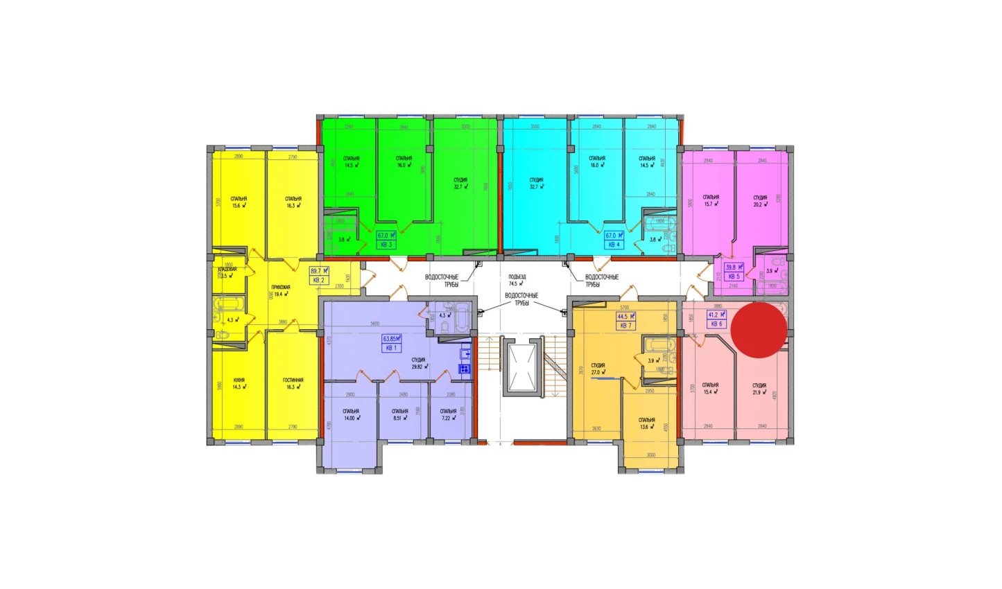 2-xonali xonadon 41.2 m²  1/9 qavat | Yuksalish Nurafshon Turar-joy majmuasi