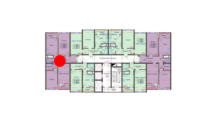 3-xonali xonadon 80.3 m²  8/16 qavat | TRINITY Turar-joy majmuasi