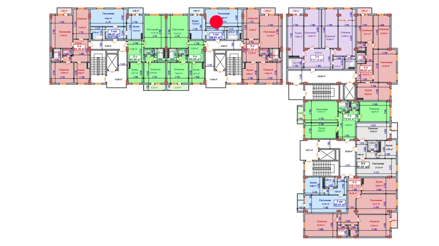 1-комн. квартира 46.01 м²  7/9 этаж | Жилой комплекс SHAYX-UL OLAM