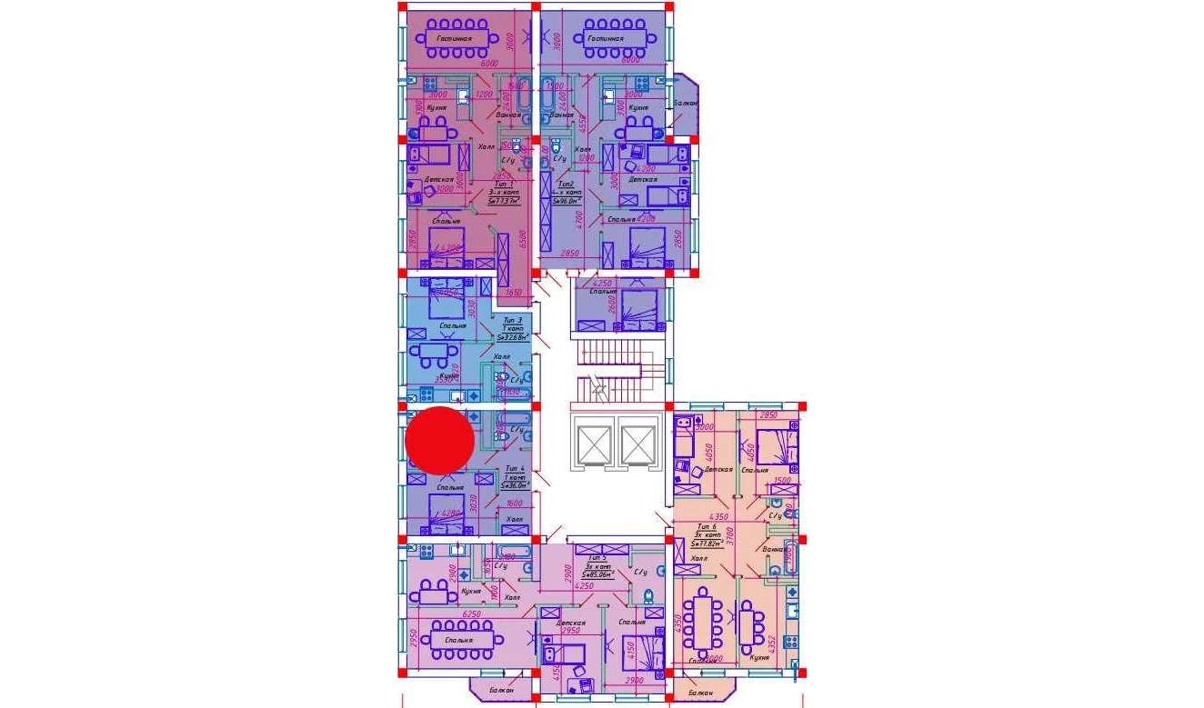 1-xonali xonadon 36 m²  3/10 qavat | Emir Turar-joy majmuasi