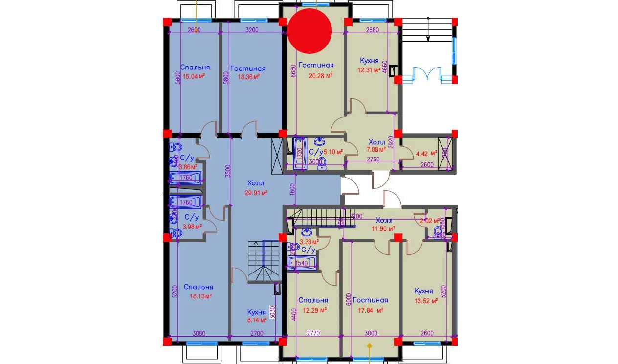1-xonali xonadon 50.2 m²  1/10 qavat | Ko'kcha-Oqtepa Turar-joy majmuasi