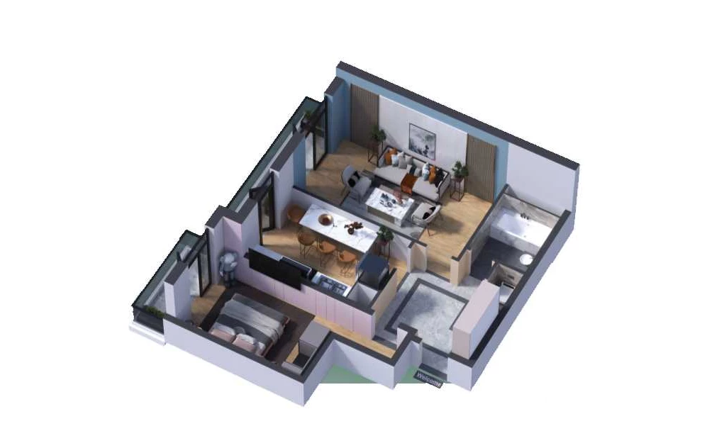 2-комн. квартира 55.81 м²  16/16 этаж | Жилой комплекс SOKIN DIYOR