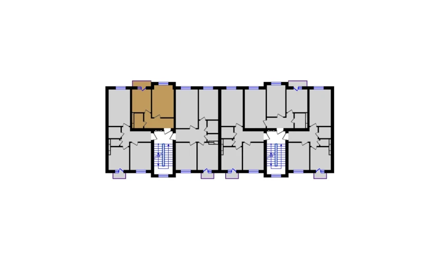 1-xonali xonadon 38.47 m²  5/5 qavat | QIZILTEPA Turar-joy majmuasi