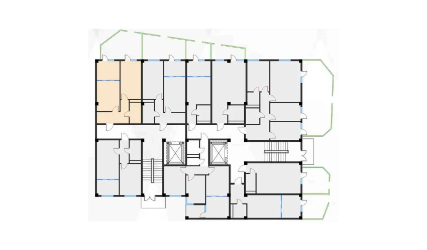 2-xonali xonadon 45.87 m²  1/7 qavat | Bochka Resort Turar-joy majmuasi