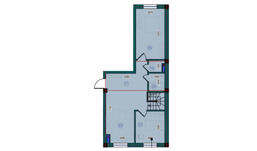 2-xonali xonadon 129 m²  7/7 qavat | Bristol Turar-joy majmuasi
