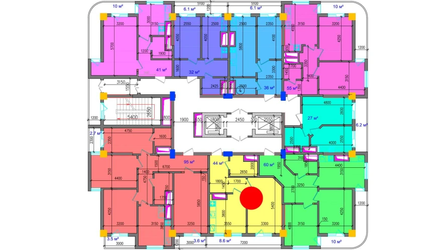 2-xonali xonadon 52.6 m²  7/12 qavat | SOKIN SOHIL Turar-joy majmuasi