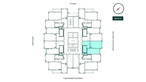 2-комнатная квартира 47.59 м²  9/26 этаж | Жилой комплекс SAF TOWERS