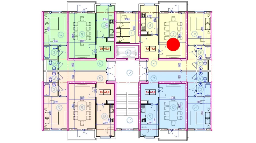 3-комн. квартира 74.6 м²  8/9 этаж | Жилой комплекс Ahillik