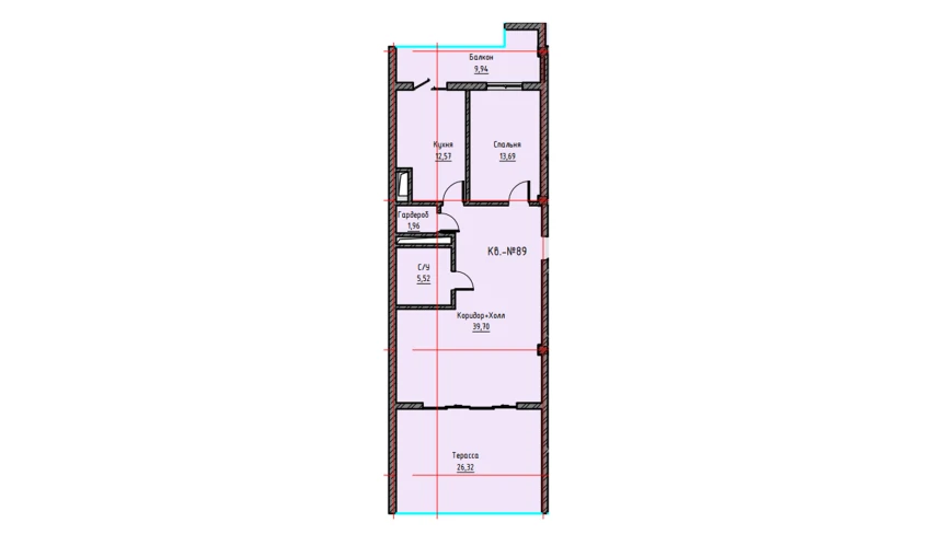 2-комнатная квартира 109.7 м²  9/9 этаж | Жилой комплекс UCHTEPA CITY