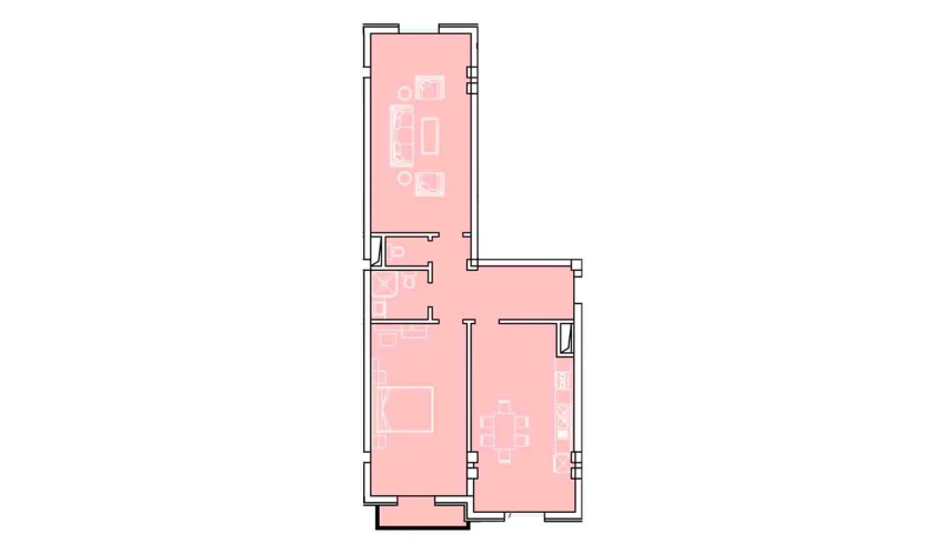 3-xonali xonadon 103.36 m²  3/8 qavat | Ziynat Capital Turar-joy majmuasi
