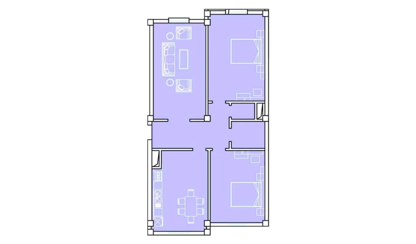 4-комнатная квартира 109.54 м²  1/8 этаж | Жилой комплекс Ziynat Capital