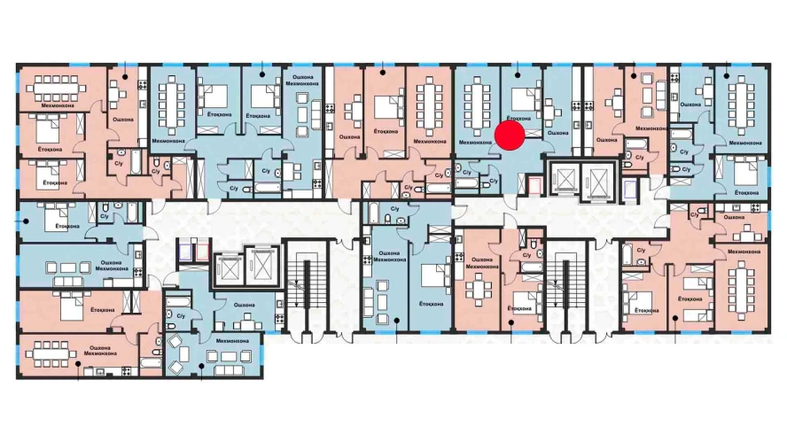 1-комн. квартира 60.72 м²  1/12 этаж | Жилой комплекс Zangota City 1 -ETAP