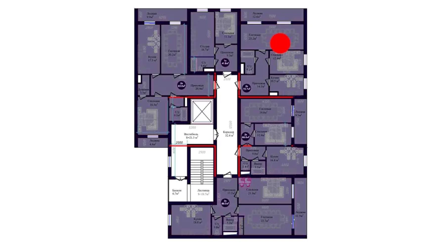 2-xonali xonadon 72.7 m² 6/9 qavat | Navruz Avenue Turar-joy majmuasi 2-xonali xonadon 72.7 m² 6/9 qavat | Navruz Avenue Turar-joy majmuasi