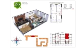 2-xonali xonadon 67.1 m²  4/9 qavat | Uchtepa Avenue Turar-joy majmuasi