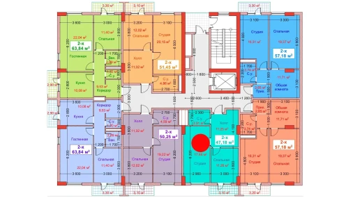 2-комнатная квартира 47.18 м²  8/8 этаж | Жилой комплекс CAPITAL AVENUE