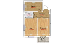 2-комн. квартира 45.4 м²  2/6 этаж | Жилой комплекс MBG