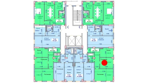 2-xonali xonadon 65.1 m²  1/9 qavat | SHAYX-UL OLAM Turar-joy majmuasi