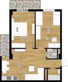 2-xonali xonadon 67.22 m²  6/7 qavat | O'ZBEGIM Turar-joy majmuasi