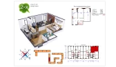 2-xonali xonadon 66.3 m²  6/9 qavat | Uchtepa Avenue Turar-joy majmuasi