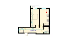 1-xonali xonadon 51 m²  6/9 qavat | Rohat Turar-joy majmuasi