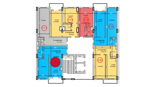 2-комнатная квартира 50.9 м²  14/14 этаж | Жилой комплекс Al-Barakat
