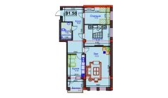 3-комн. квартира 91.5 м²  11/12 этаж | Жилой комплекс GAGARIN AVENUE