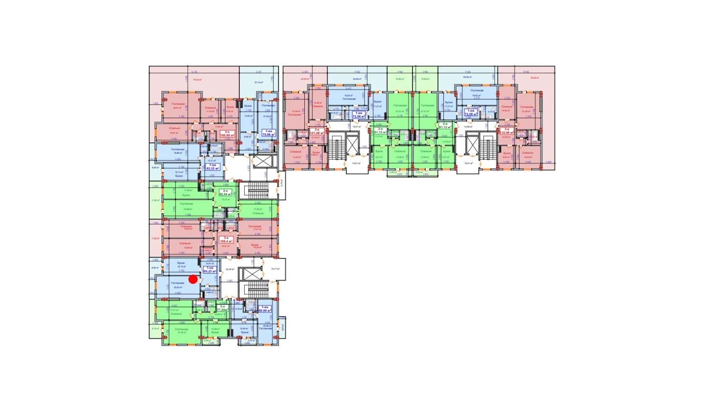1-комн. квартира 65.23 м²  2/9 этаж | Жилой комплекс SHAYX-UL OLAM