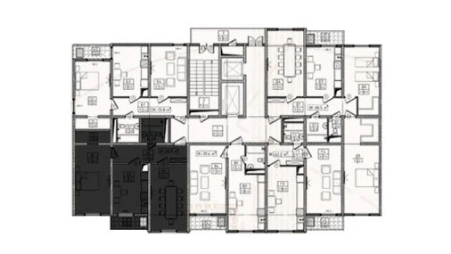 2-xonali xonadon 67.39 m²  11/16 qavat | JOMIY RESIDENCE Turar-joy majmuasi