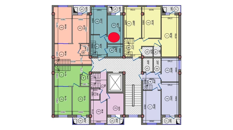 1-xonali xonadon 39.44 m²  9/10 qavat | Qibray City Turar-joy majmuasi