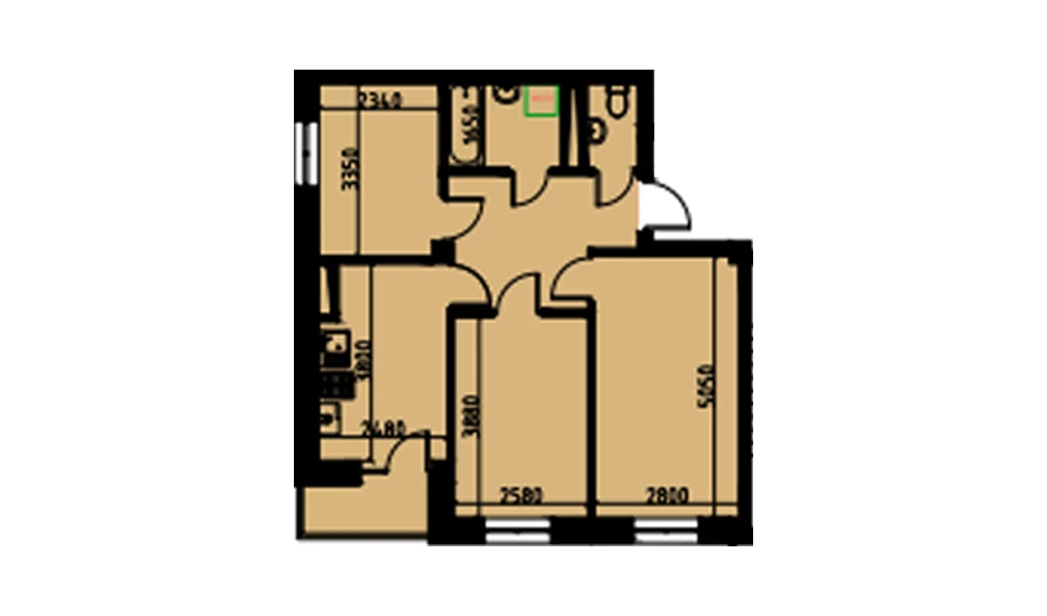 2-комн. квартира 60.04 м²  3/10 этаж | Жилой комплекс YANGIOBOD RESIDENCE