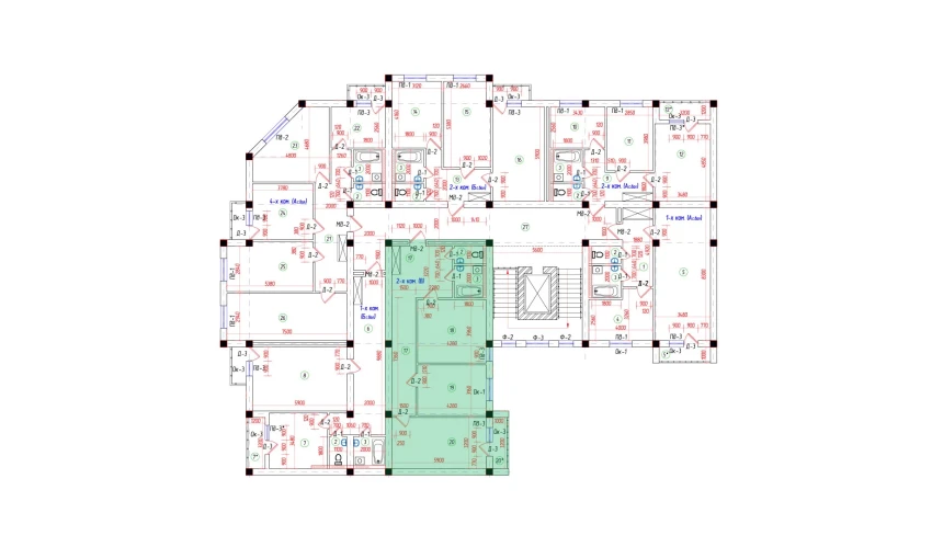2-комнатная квартира 81.8 м²  6/7 этаж | Жилой комплекс Oila TJM