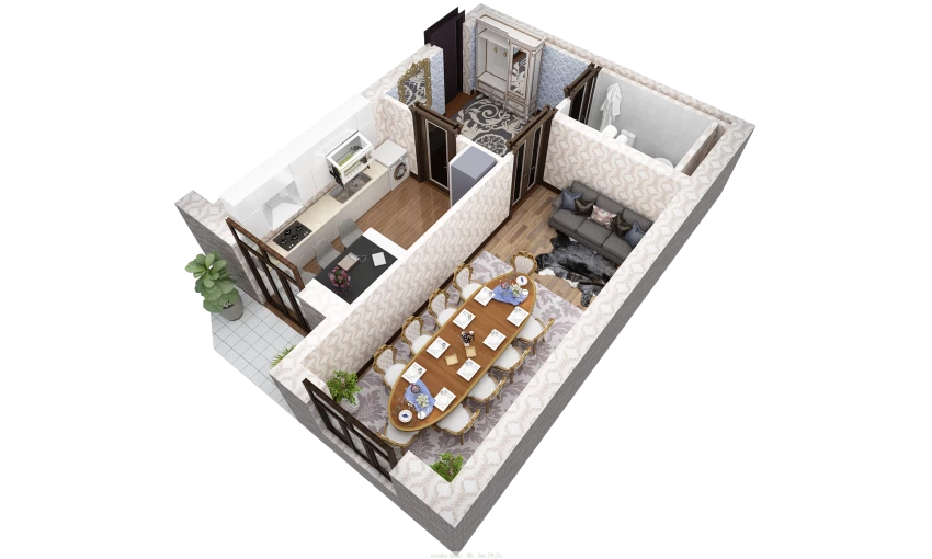 1-комн. квартира 61 м²  2/10 этаж | Жилой комплекс AZAMATOV GROUP