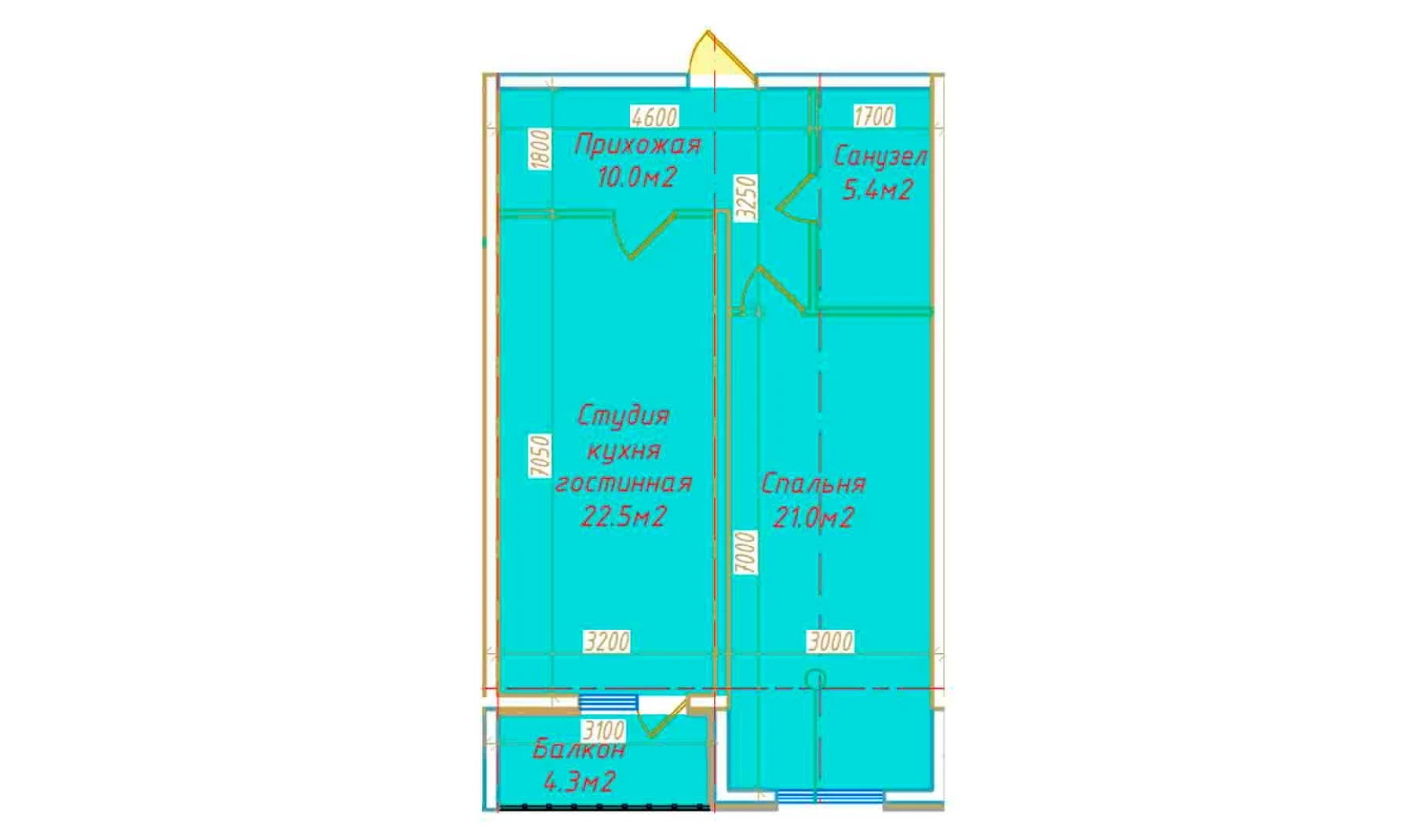 2-xonali xonadon 63.3 m² 12/16 qavat | DO'MBIROBOD RESIDENCE Turar-joy majmuasi 2-xonali xonadon 63.3 m² 12/16 qavat | DO'MBIROBOD RESIDENCE Turar-joy majmuasi