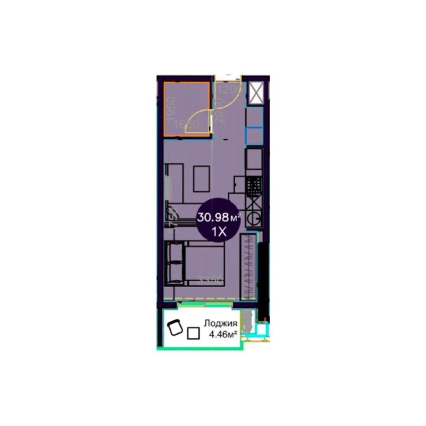 1-комн. квартира 30.98 м² 9/22 этаж | Жилой комплекс Central Avenue 1-комн. квартира 30.98 м² 9/22 этаж | Жилой комплекс Central Avenue