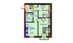 2-xonali xonadon 58.5 m²  9/10 qavat | AFROSIYOB Turar-joy majmuasi