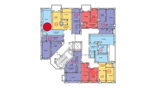 1-комнатная квартира 39.5 м²  11/14 этаж | Жилой комплекс Al-Barakat