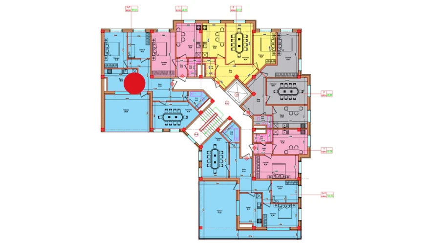 3-комн. квартира 109.65 м²  8/8 этаж | Жилой комплекс Markaz