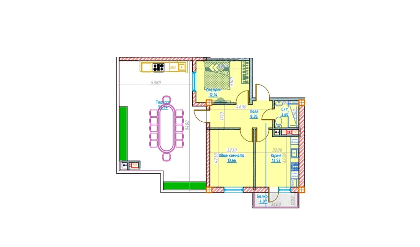 2-комнатная квартира 103.01 м²  13/13 этаж | Жилой комплекс Al-Qasr