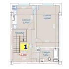1-комн. квартира 90.6 м²  1/9 этаж | Жилой комплекс YANGI AVLOD
