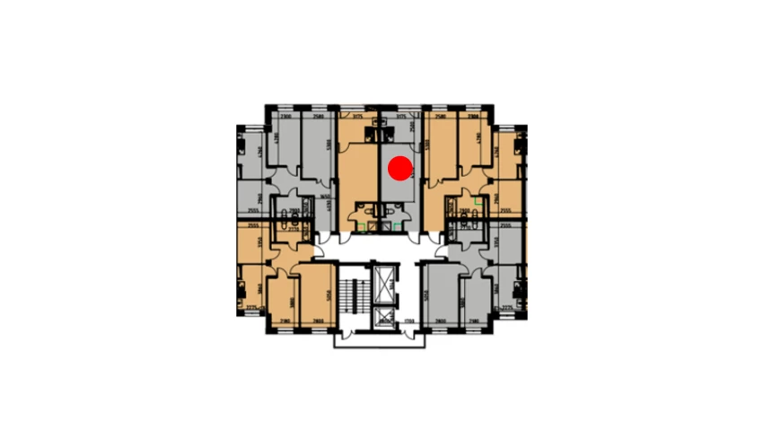 1-xonali xonadon 28.04 m²  2/10 qavat | YANGIOBOD RESIDENCE Turar-joy majmuasi