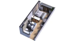 1-xonali xonadon 28.75 m²  3/7 qavat | Bochka Resort Turar-joy majmuasi