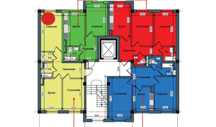 2-xonali xonadon 60.3 m²  2/9 qavat | NUR BARAKA Turar-joy majmuasi