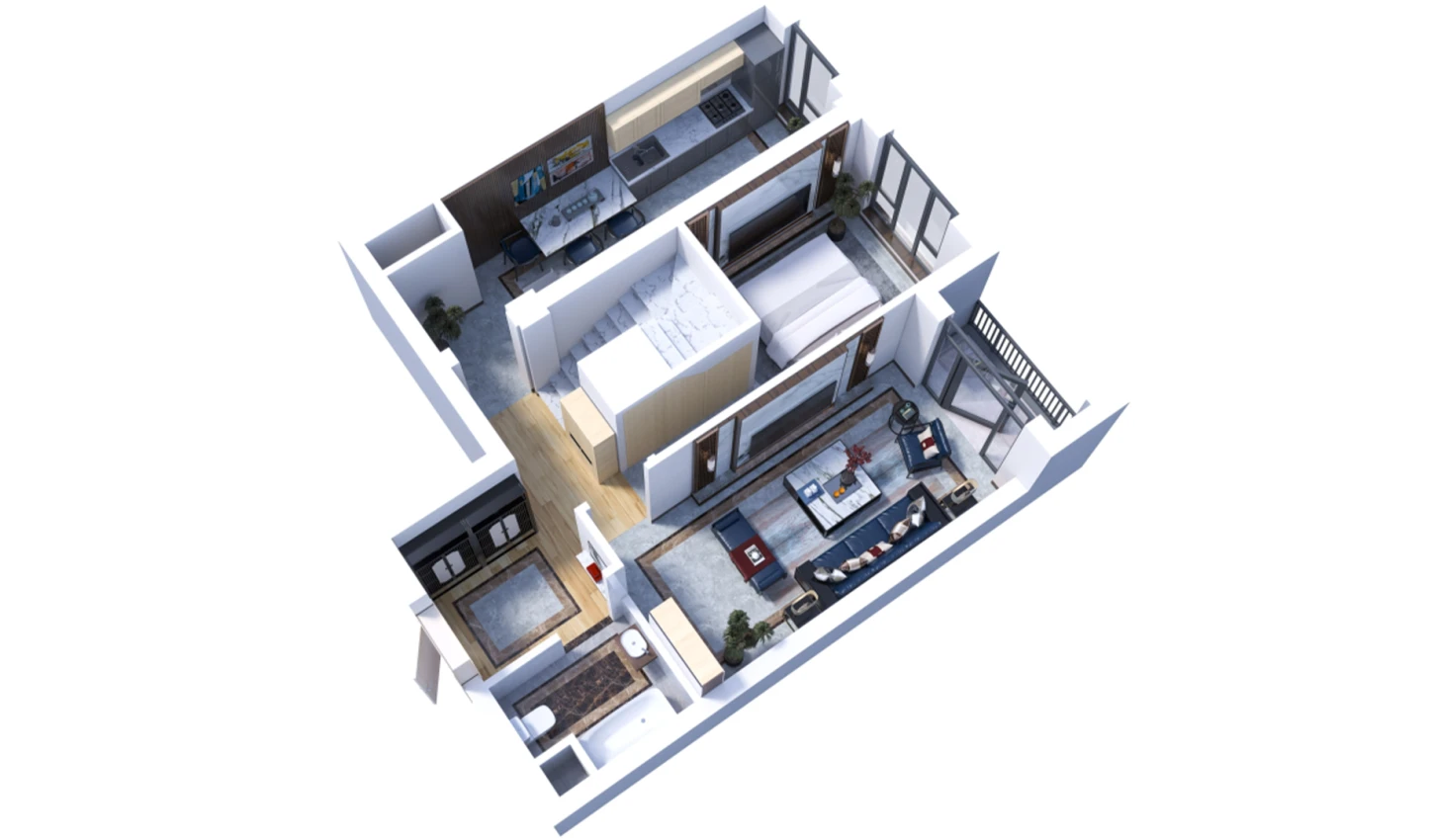 2-комн. квартира 66.56 м²  16/16 этаж | Жилой комплекс Musaffo