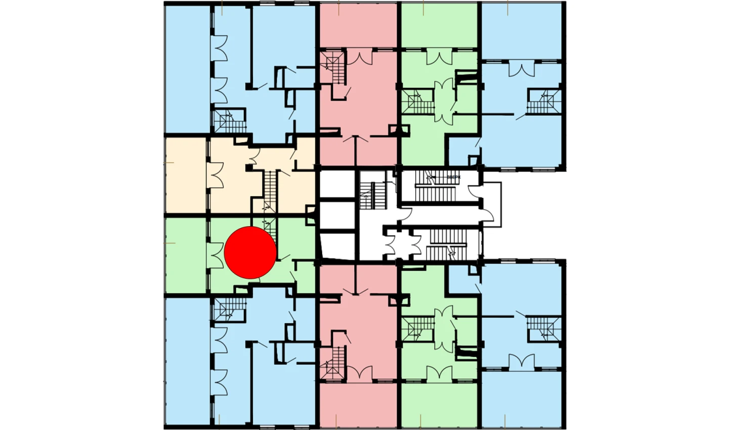 1-xonali xonadon 107.4 m²  16/16 qavat | Musaffo Turar-joy majmuasi