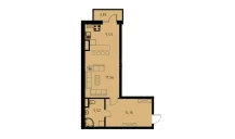 1-комн. квартира 47.79 м²  5/9 этаж | Жилой комплекс MINGCHINOR