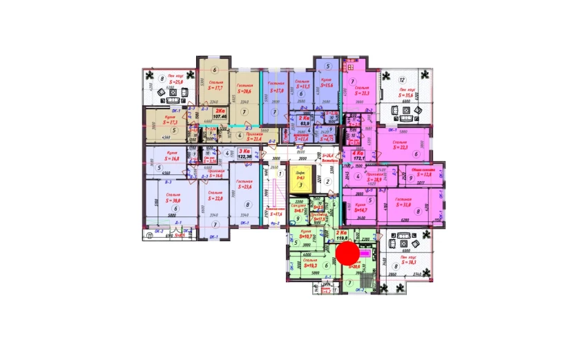 2-комнатная квартира 115.13 м²  7/9 этаж | Жилой комплекс SAMARQAND CITY
