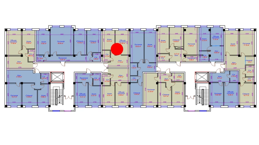 1-xonali xonadon 43.79 m²  10/10 qavat | Ko'kcha-Oqtepa Turar-joy majmuasi