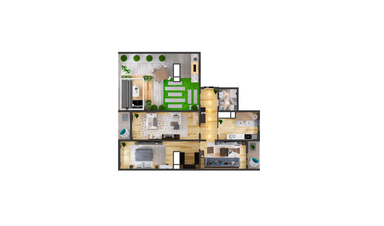 3-комнатная квартира 102.8 м²  16/16 этаж | Жилой комплекс TRINITY