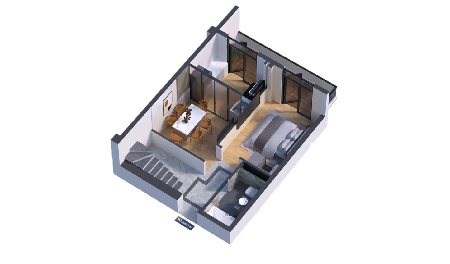 2-комн. квартира 88.5 м²  7/7 этаж | Жилой комплекс Bochka Resort