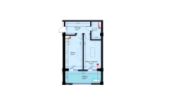 1-xonali xonadon 59 m²  3/14 qavat | Avia Palace Turar-joy majmuasi